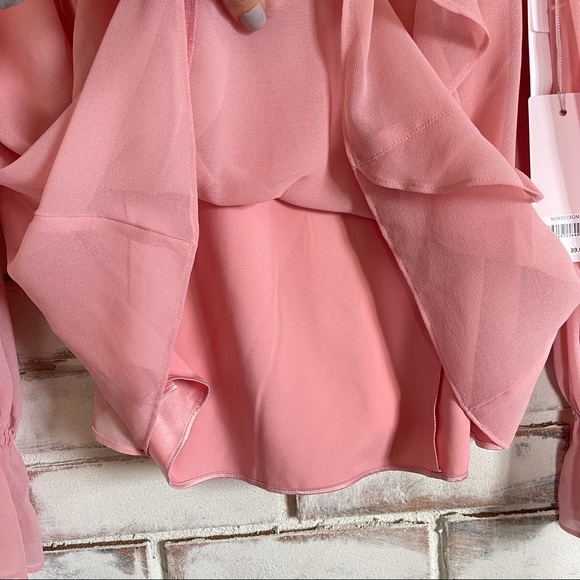 Rachel Parcell pink ruffle blouse top size small - Picture 4 of 8